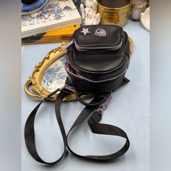 🆕 CHIARA FERRAGNI 🧿 NWOT Eye Star Mini Backpack, Black & Lilac - Picture 14 of 14